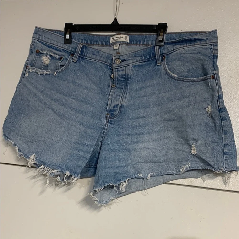 ABERCROMBIE AND FITCH 90S BAGGY SHORT LOW RISE JEAN DENIM RISE CURVE LOVE 35/20